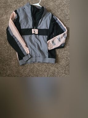 Vintage Jordan Colorblock Windbreaker Jacket - Gray, Black & Bleached Coral